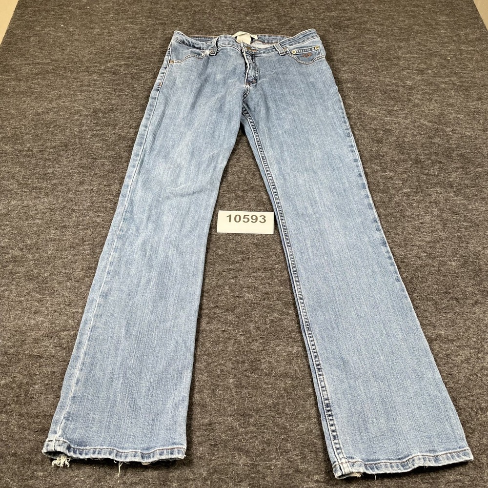 Vintage Harley Davidson Jeans Womens 6 Blue Denim Casual Frayed Hem Straight Leg